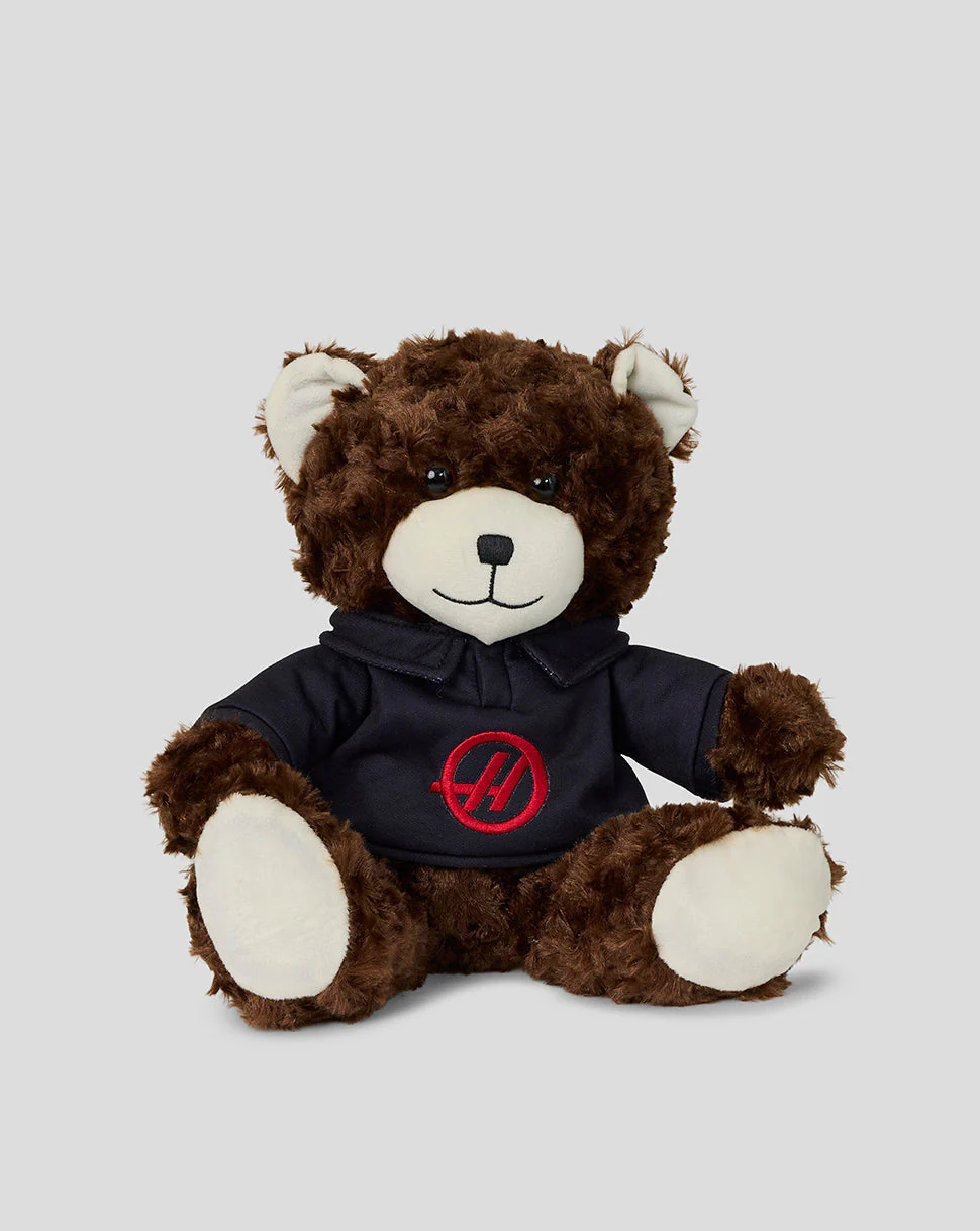 Official Haas Team Plush Bear - Black/Flame Scarlet
