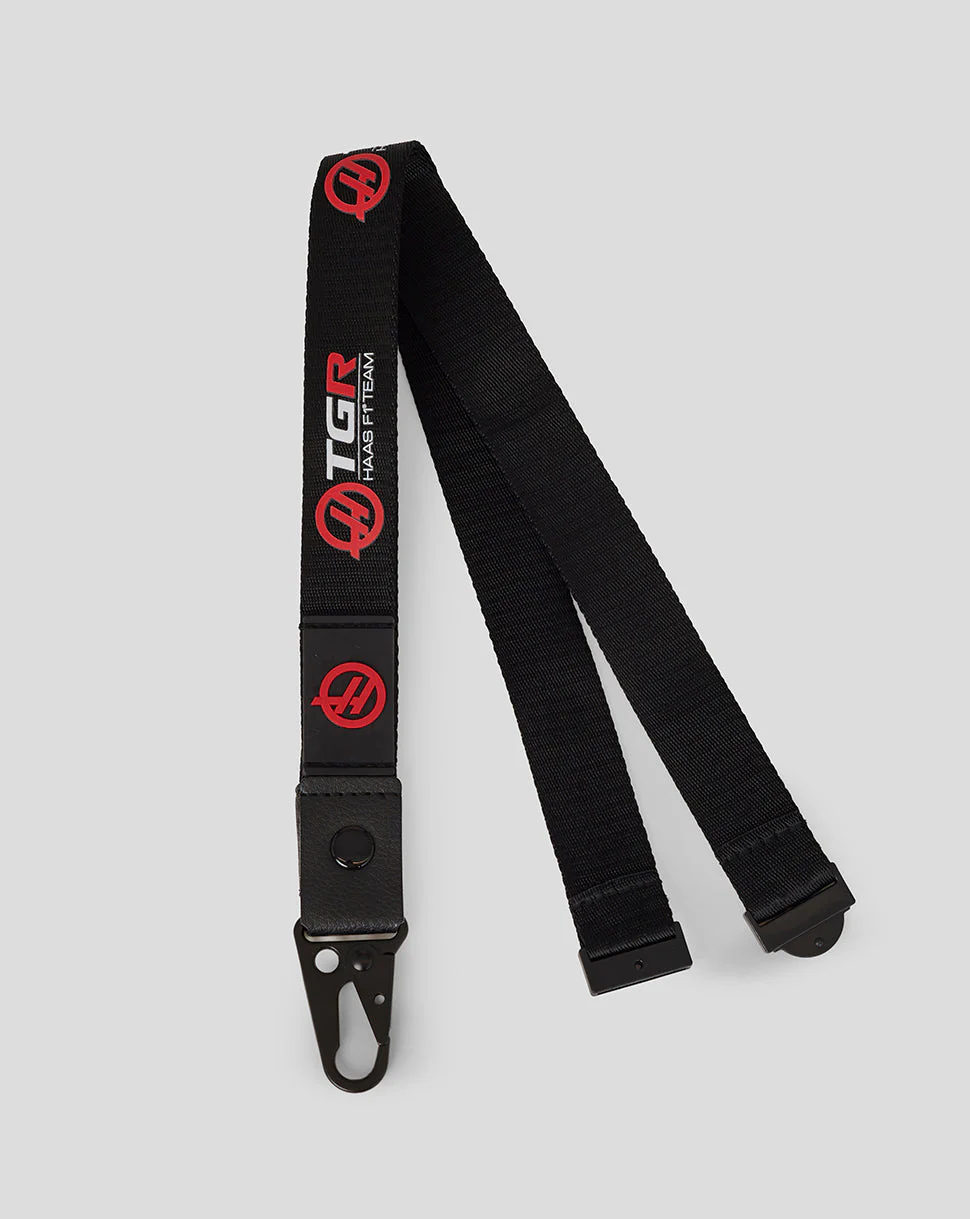 Official Haas Team Lanyard - Black/Flame Scarlet