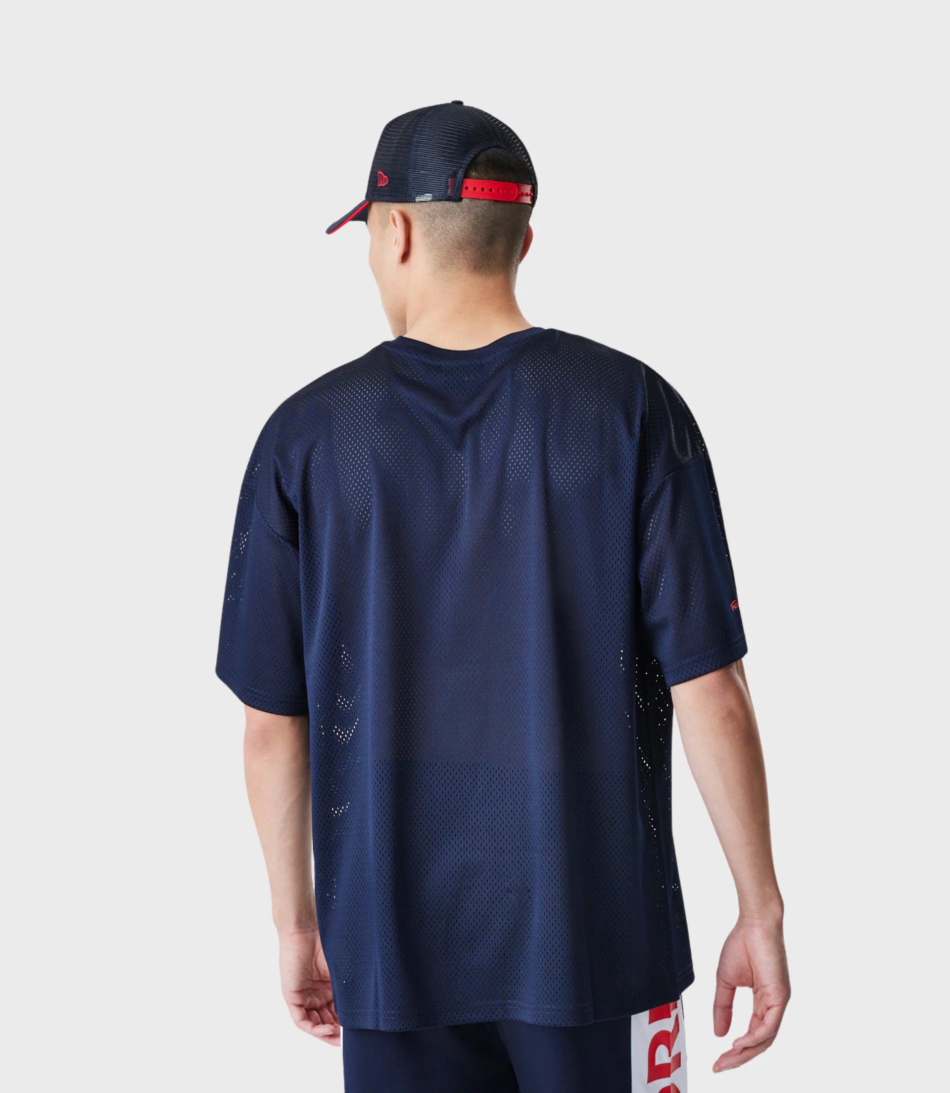 New Era Oracle Red Bull Racing Mens Graphic Oversized Mesh T-Shirt - Dark Blue - Image 4