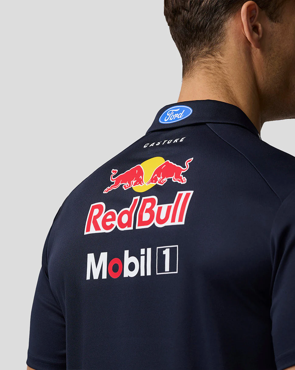 Oracle Red Bull Racing Mens Teamline Polo Shirt Shirt - Night Sky / Surf The Web - Image 6