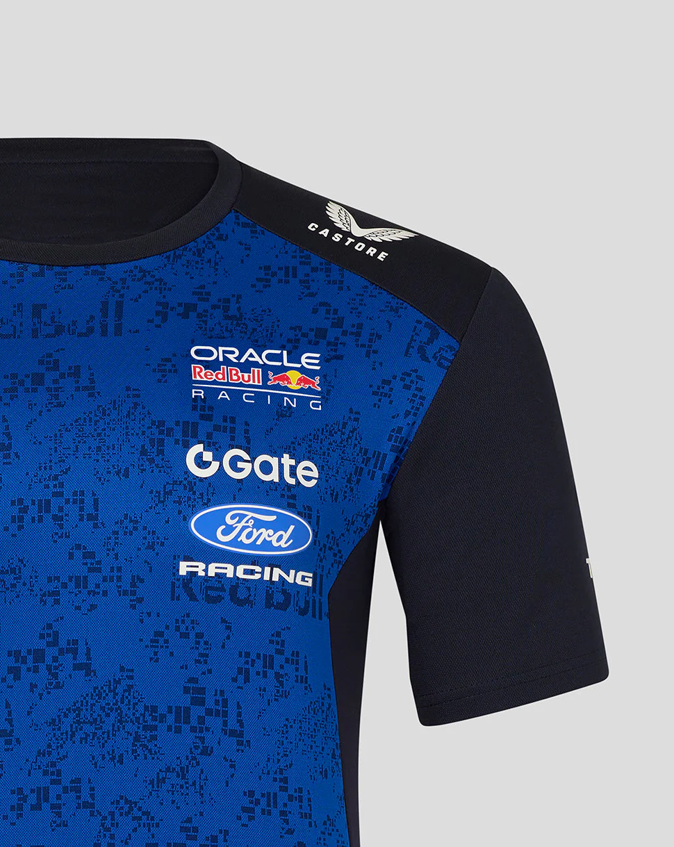 Oracle Red Bull Racing Mens Teamline Set Up T-Shirt - Night Sky / Surf The Web - Image 3