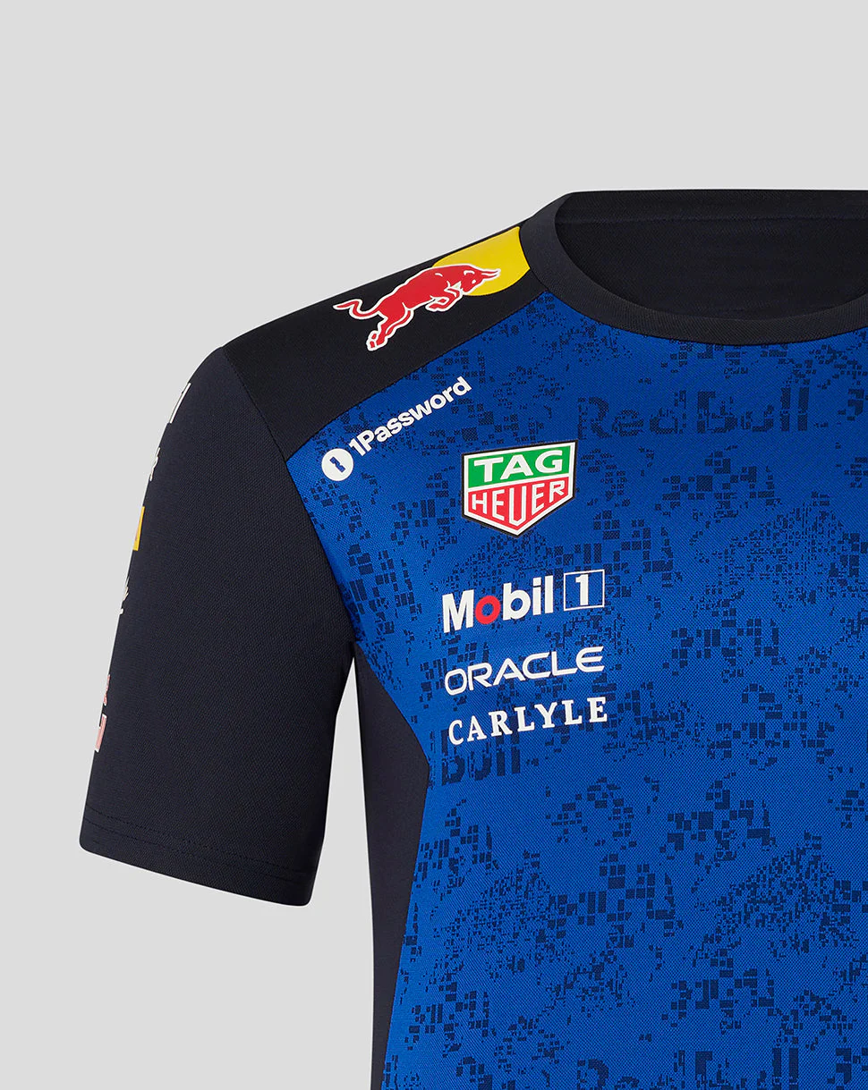 Oracle Red Bull Racing Mens Teamline Set Up T-Shirt - Night Sky / Surf The Web - Image 4