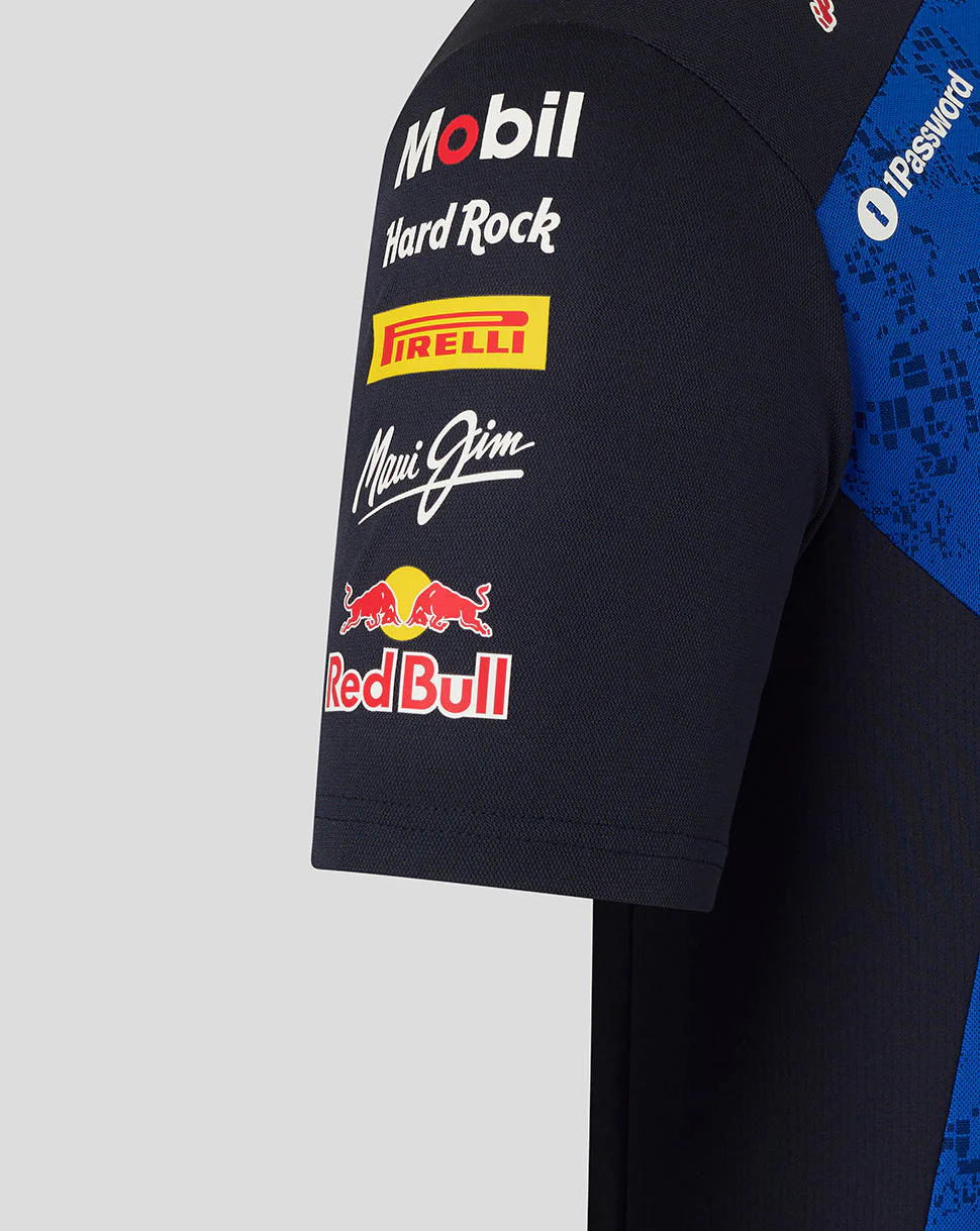 Oracle Red Bull Racing Mens Teamline Set Up T-Shirt - Night Sky / Surf The Web - Image 6