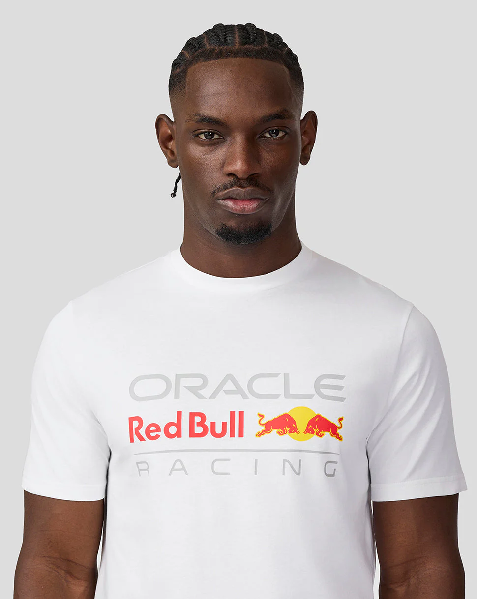 Oracle Red Bull Racing Unisex Large Front Logo T-Shirt - Brilliant White - Image 3