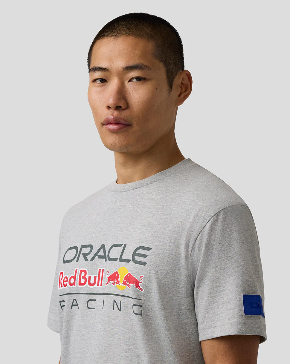 Oracle Red Bull Racing Unisex Logo Regular Fit T-Shirt - Grey Marl - Image 7