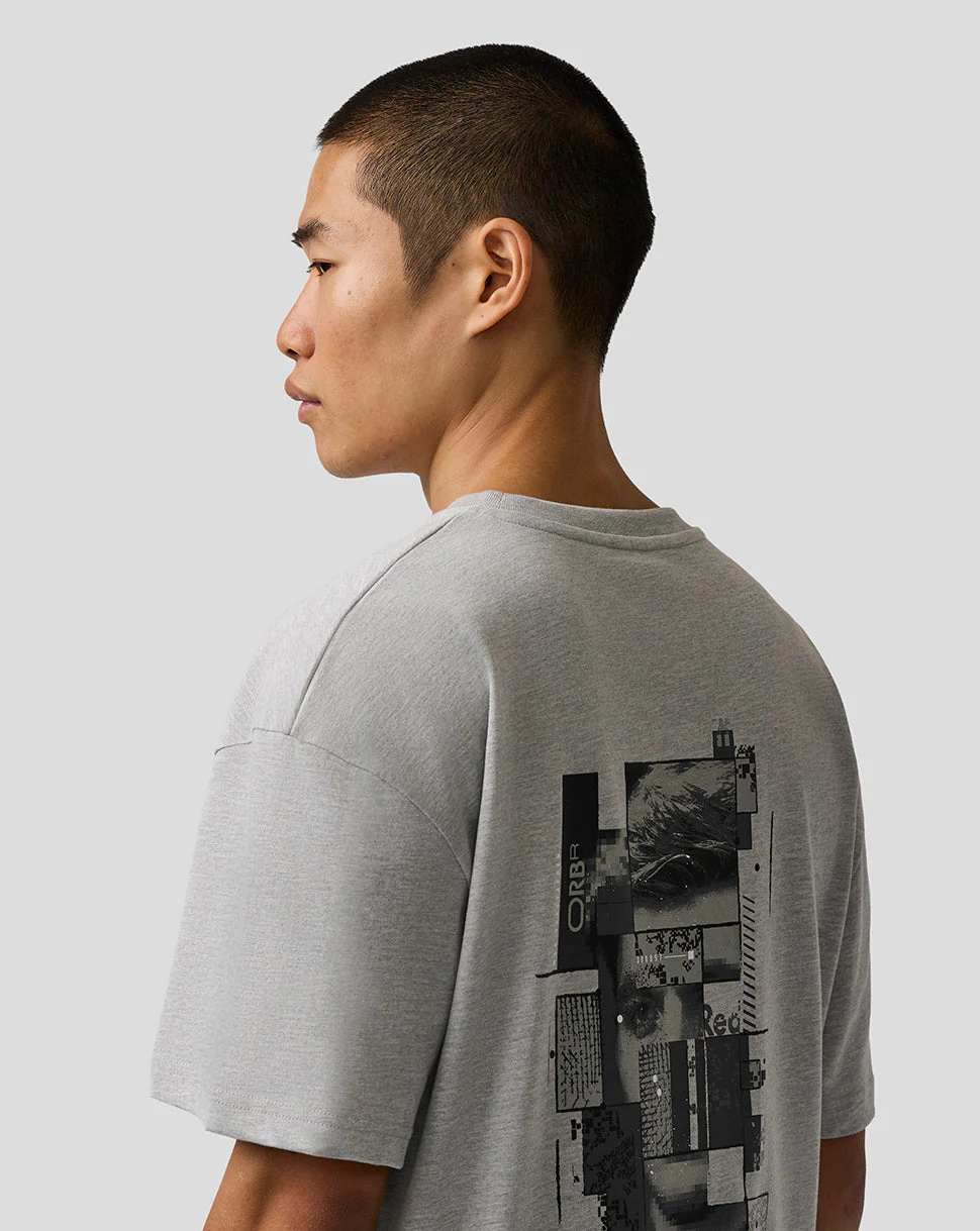 Oracle Red Bull Racing Unisex Max Verstappen Pixel Back Graphic T-Shirt - Grey Marl - Image 5