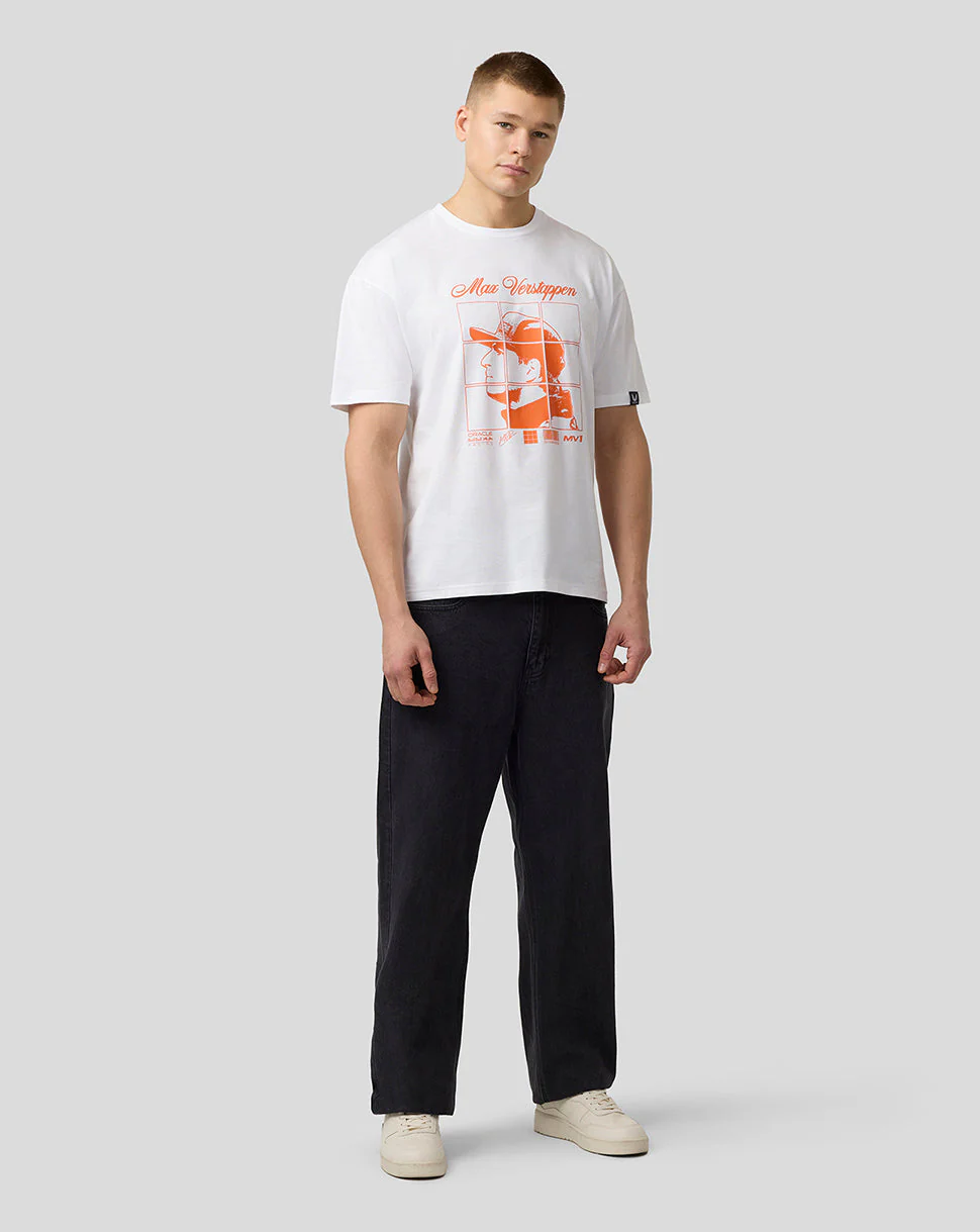 Oracle Red Bull Racing Unisex Max Verstappen Puzzle T-Shirt - Brilliant White - Image 10