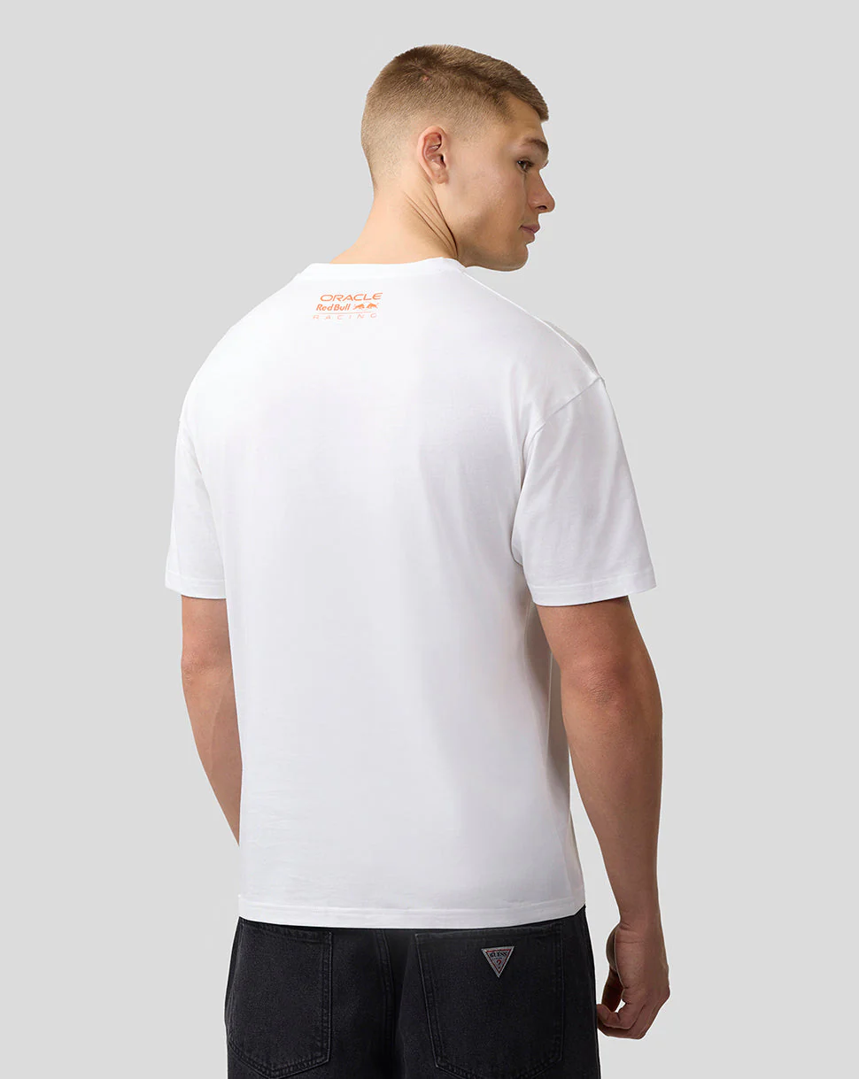 Oracle Red Bull Racing Unisex Max Verstappen Puzzle T-Shirt - Brilliant White - Image 4