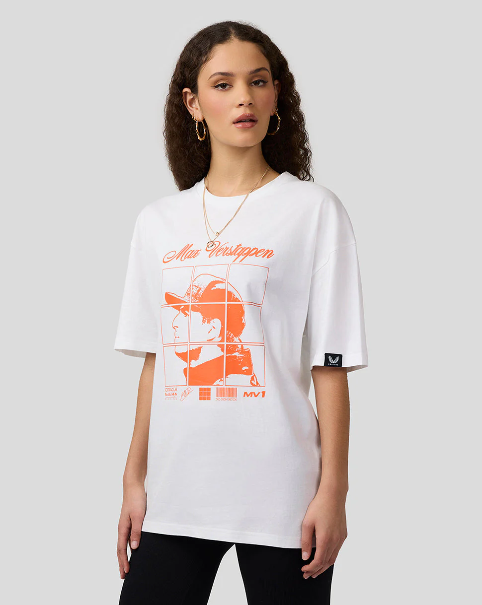 Oracle Red Bull Racing Unisex Max Verstappen Puzzle T-Shirt - Brilliant White - Image 5