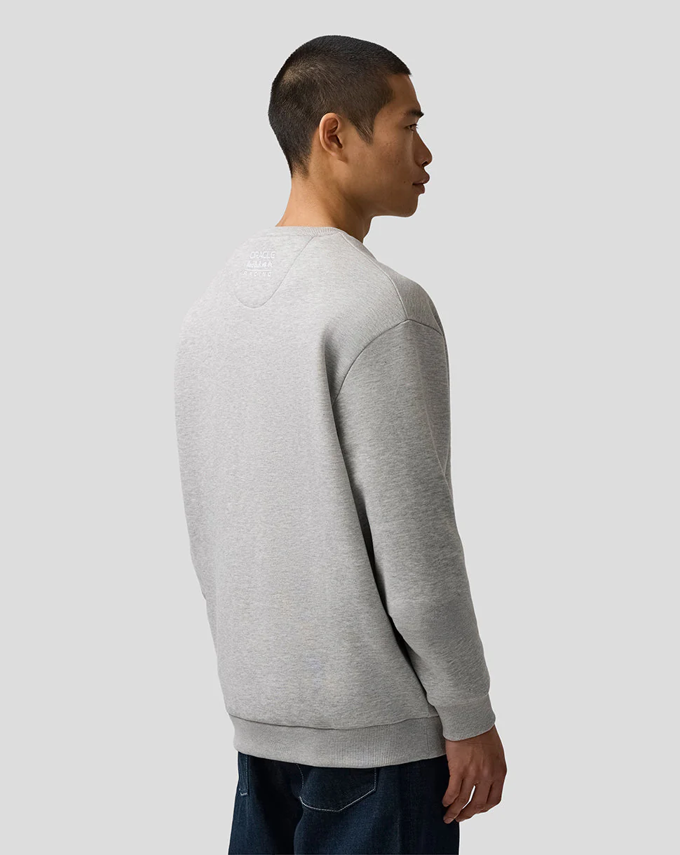 Oracle Red Bull Racing Unisex Max Verstappen Logo Sweatshirt - Grey Marl - Image 3