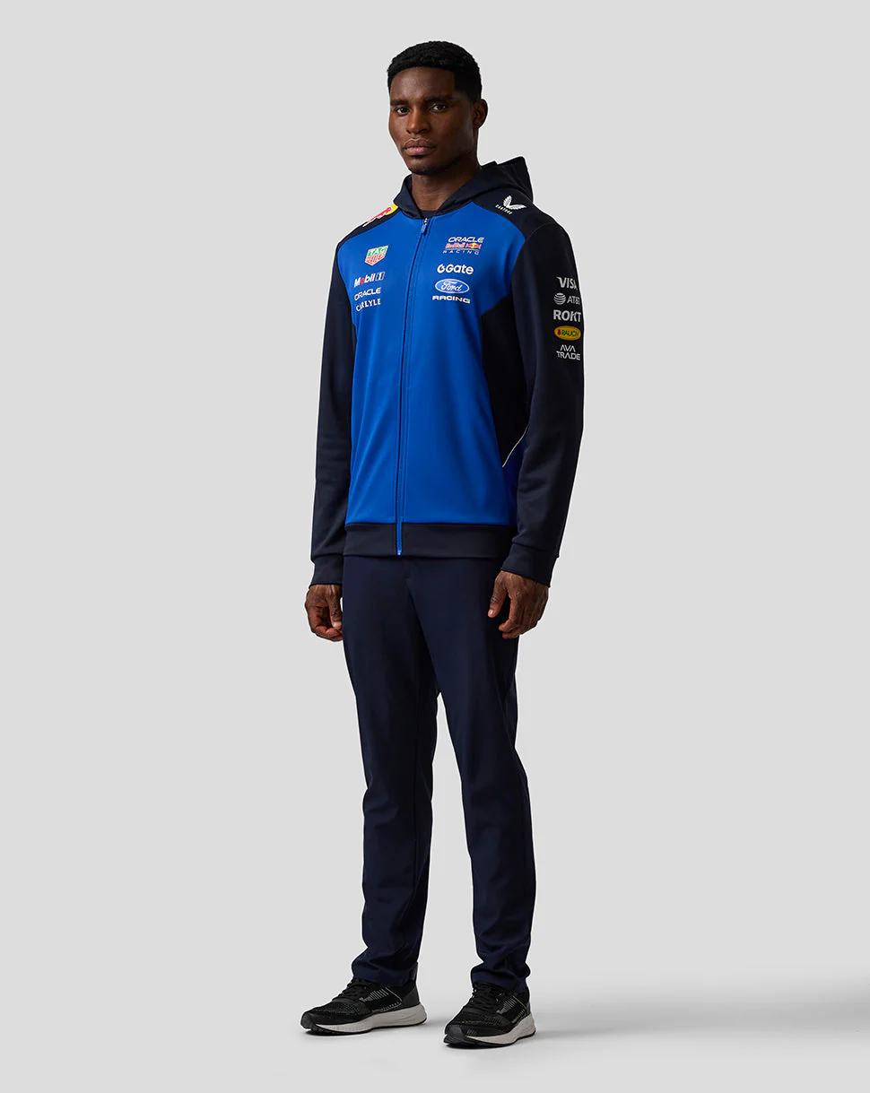 Oracle Red Bull Racing Unisex Teamline Full Zip Hoodie - Night Sky / Surf The Web - Image 6