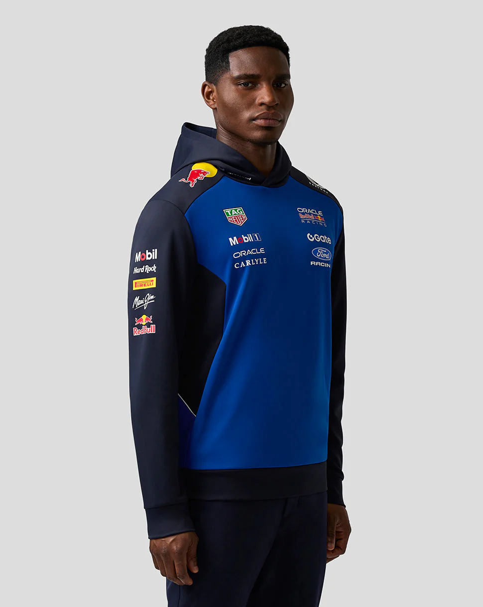 Oracle Red Bull Racing Unisex Teamline Overhead Hoodie - Night Sky / Surf The Web - Image 9