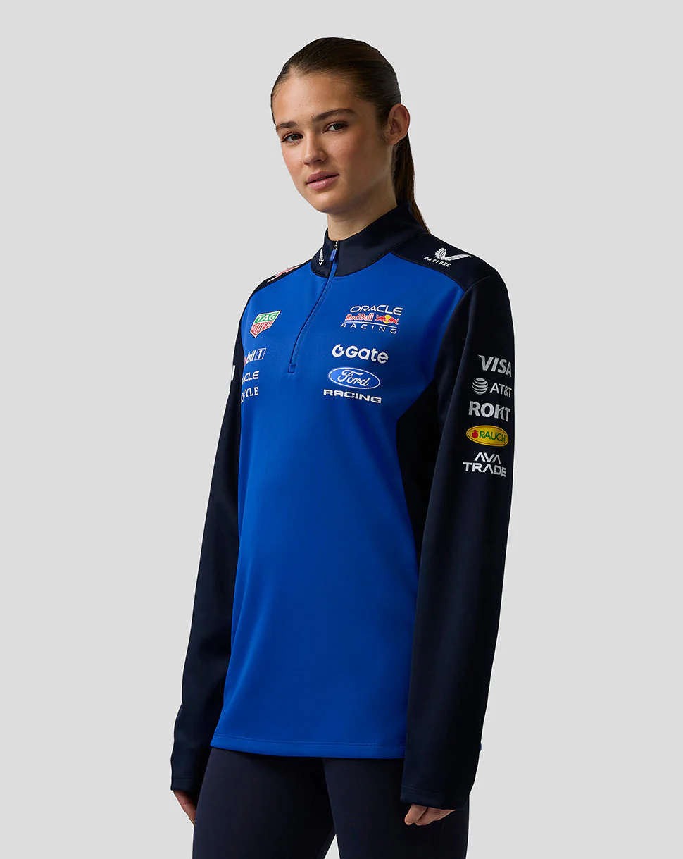 Oracle Red Bull Racing Unisex Teamline Quarter Zip Midlayer - Night Sky / Surf The Web - Image 11