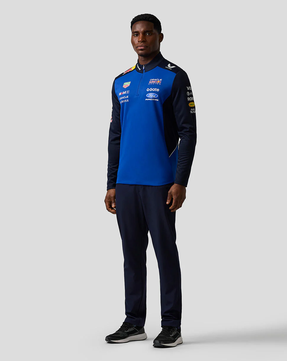 Oracle Red Bull Racing Unisex Teamline Quarter Zip Midlayer - Night Sky / Surf The Web - Image 6