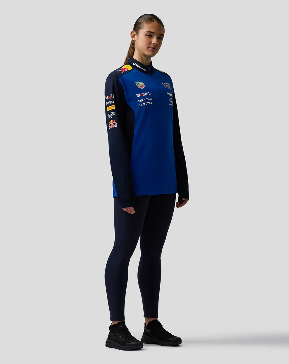 Oracle Red Bull Racing Unisex Teamline Quarter Zip Midlayer - Night Sky / Surf The Web - Image 7