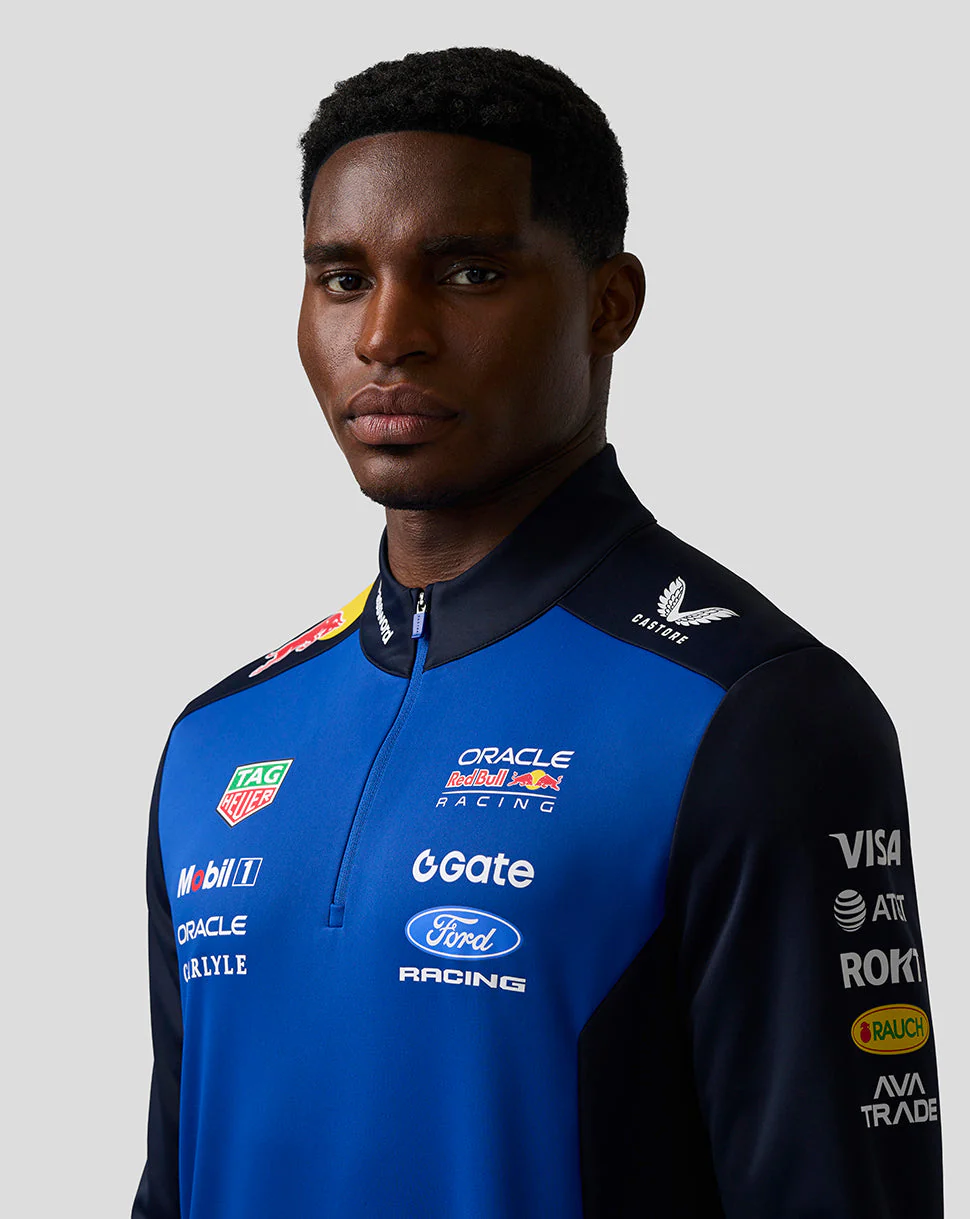 Oracle Red Bull Racing Unisex Teamline Quarter Zip Midlayer - Night Sky / Surf The Web - Image 8