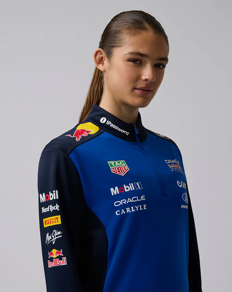 Oracle Red Bull Racing Unisex Teamline Quarter Zip Midlayer - Night Sky / Surf The Web - Image 9