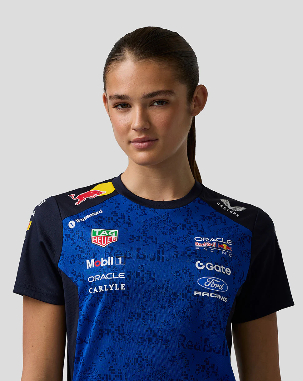 Oracle Red Bull Racing Womens Teamline Set Up T-Shirt - Night Sky / Surf The Web - Image 4