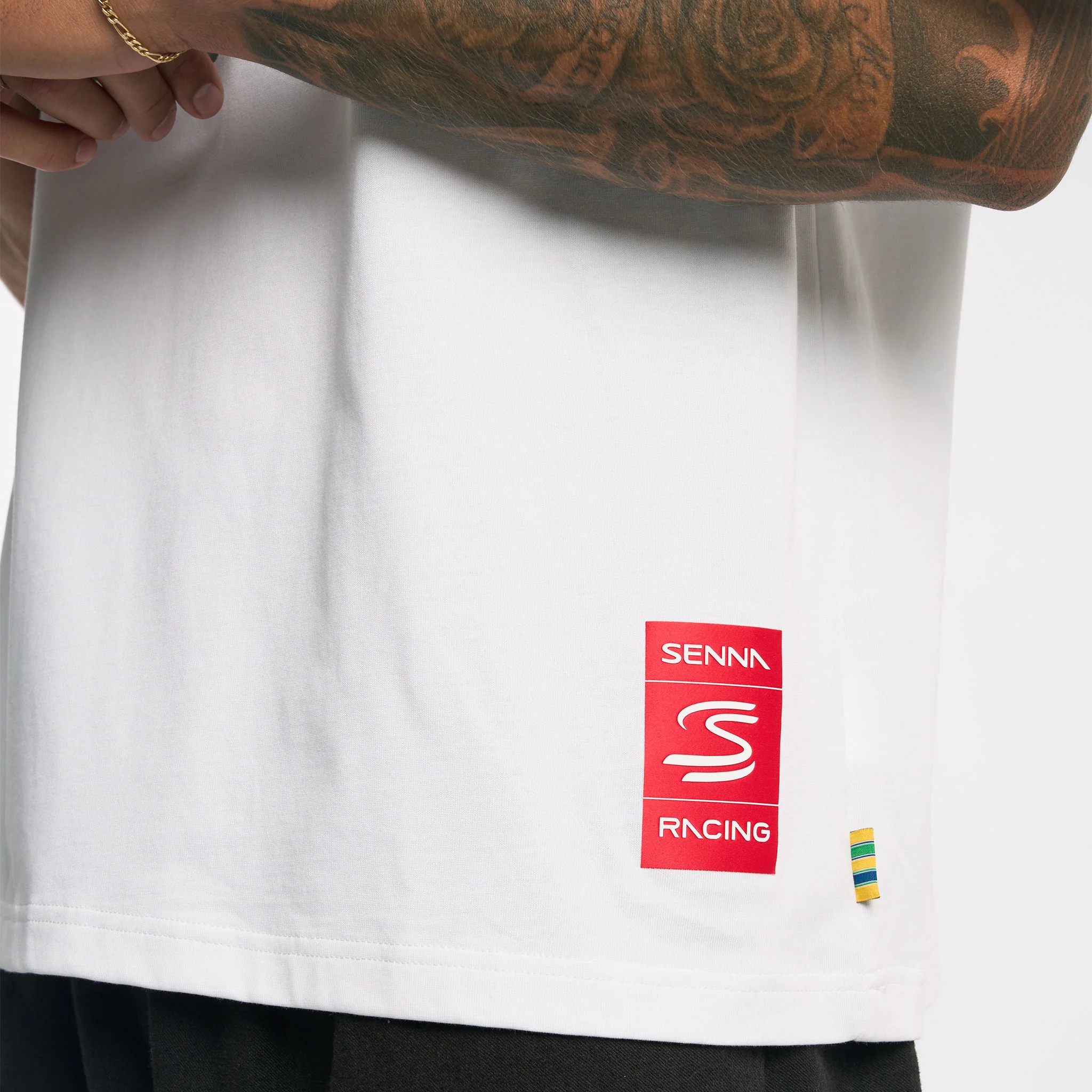 Ayrton Senna Unisex Oversized Graphic T-Shirt - White - Image 4