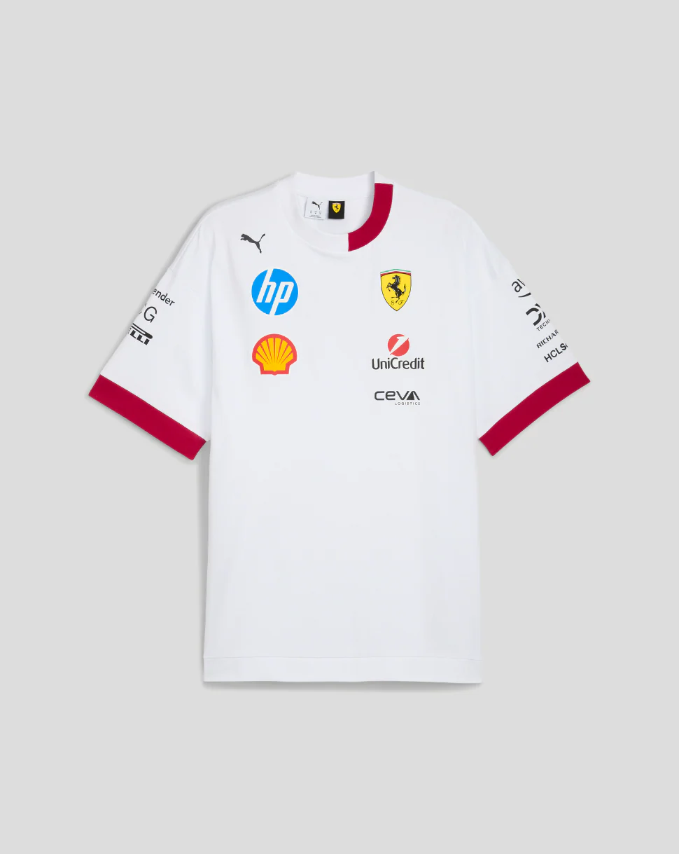 Scuderia Ferrari Men's F1 Drivers Oversized T-Shirt - White