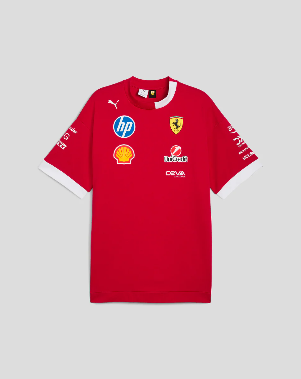 Scuderia Ferrari Men's F1 Drivers Oversized Team T-Shirt - Dark Cherry