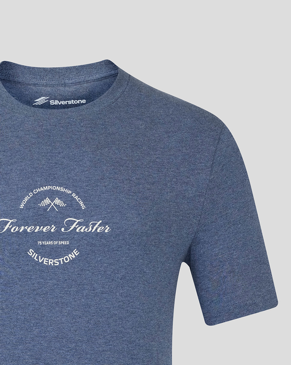 Silverstone Unisex 75 Years Forever Faster Oversized T-Shirt - Dark Heather Blue - Image 4