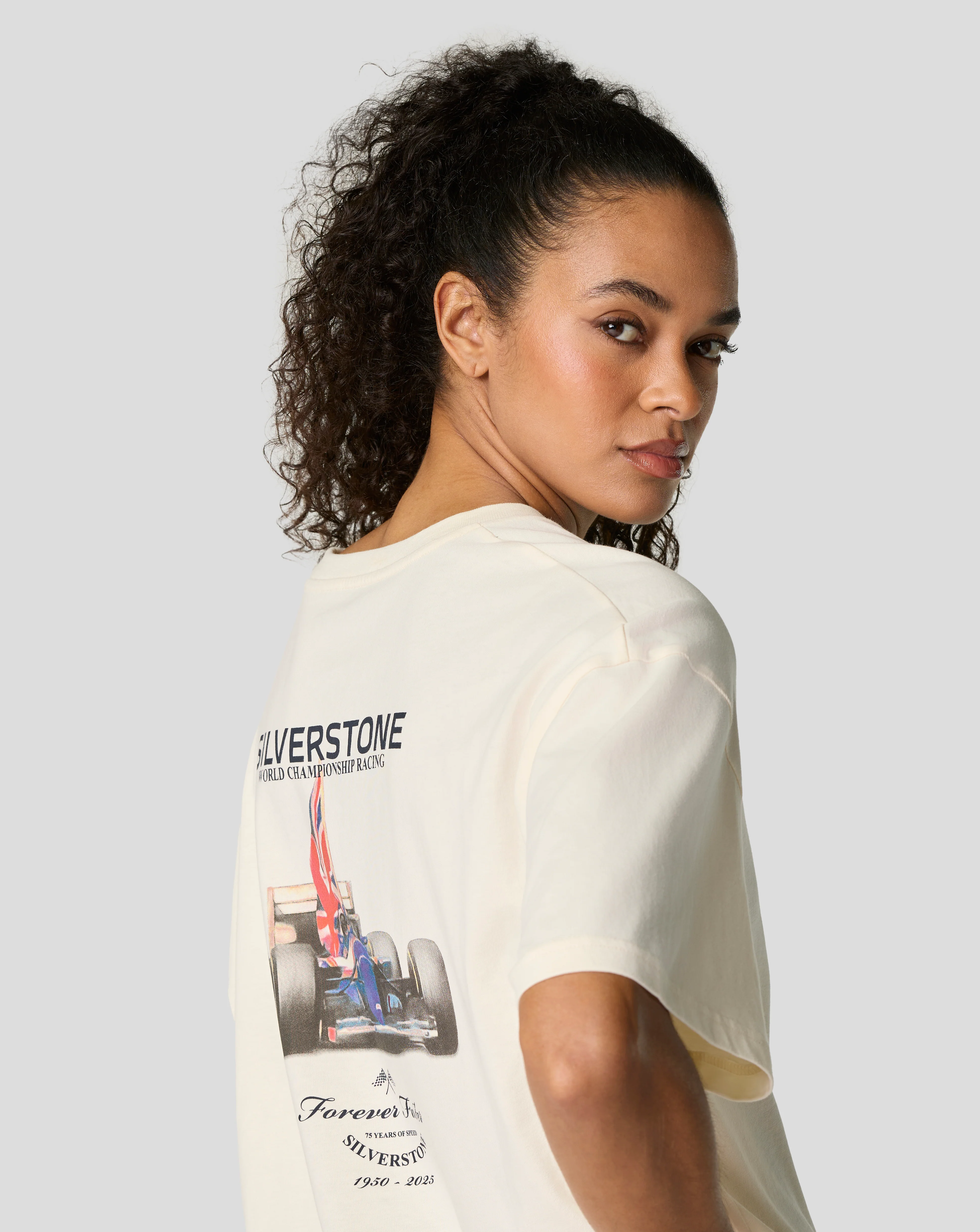 Silverstone Unisex 75 Years Forever Faster Oversized T-Shirt - Egret - Image 9