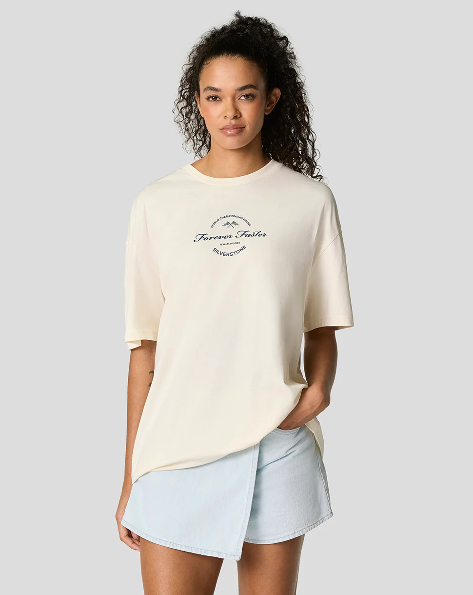 Silverstone Unisex 75 Years Oversized T-Shirt - Egret - Image 10