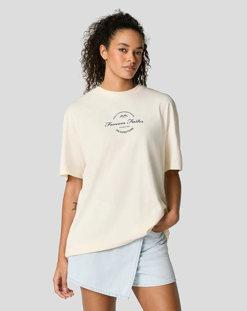 Silverstone Unisex 75 Years Oversized T-Shirt - Egret - Image 5