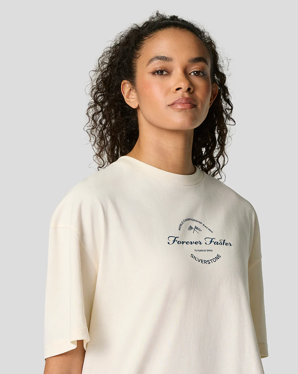 Silverstone Unisex 75 Years Oversized T-Shirt - Egret - Image 6