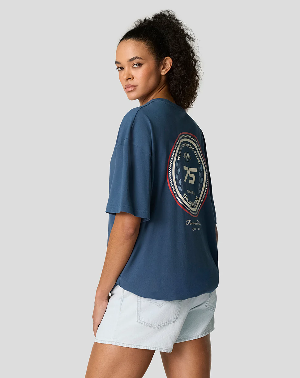Silverstone Unisex 75 Years Oversized T-Shirt - Sargasso - Image 8