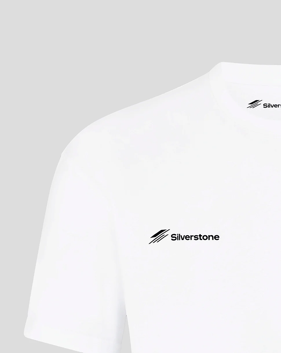 Silverstone Unisex British Injection Linear Back T-Shirt - White - Image 3