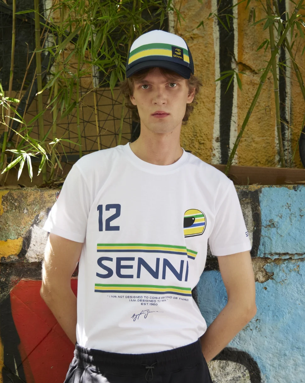 Unisex Senna 12 Stripe T-Shirt  - White - Image 3