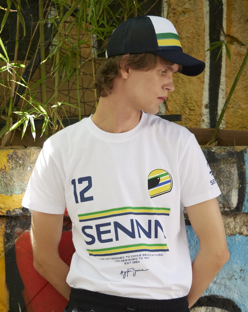 Unisex Senna 12 Stripe T-Shirt  - White - Image 4