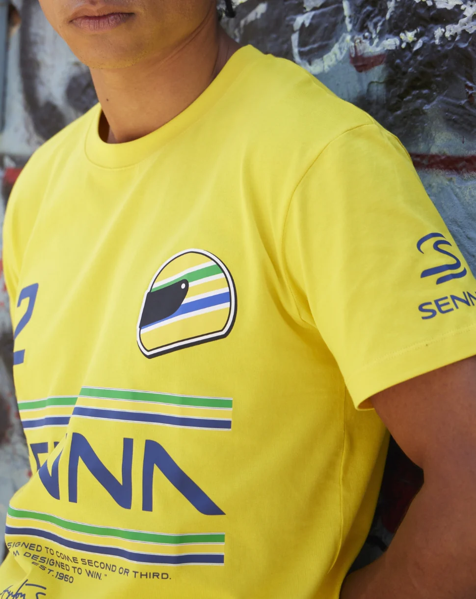 Unisex Senna 12 Stripe T-Shirt - Yellow - Image 5