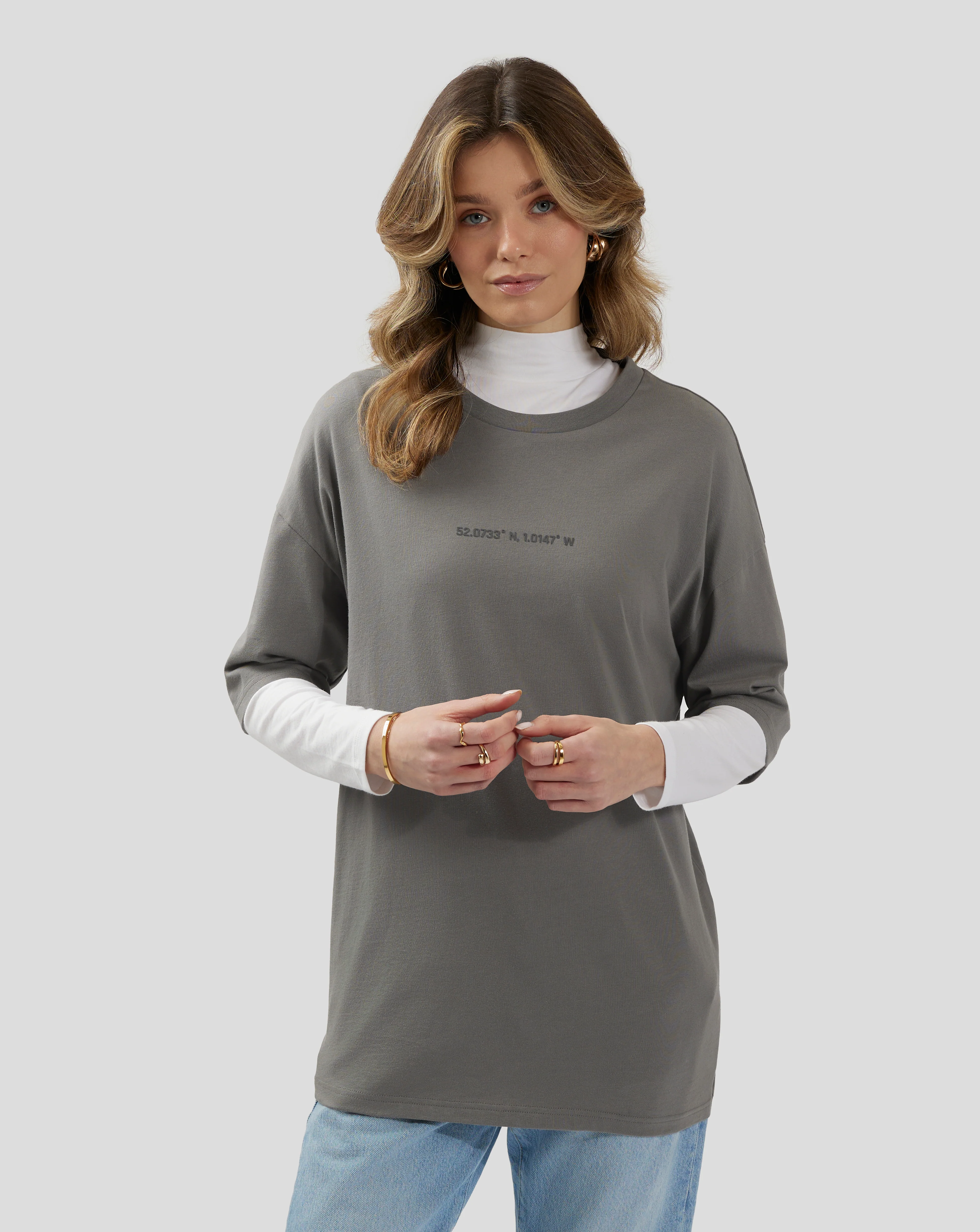 Unisex Silverstone Core Oversized T-Shirt - Charcoal Grey - Image 11