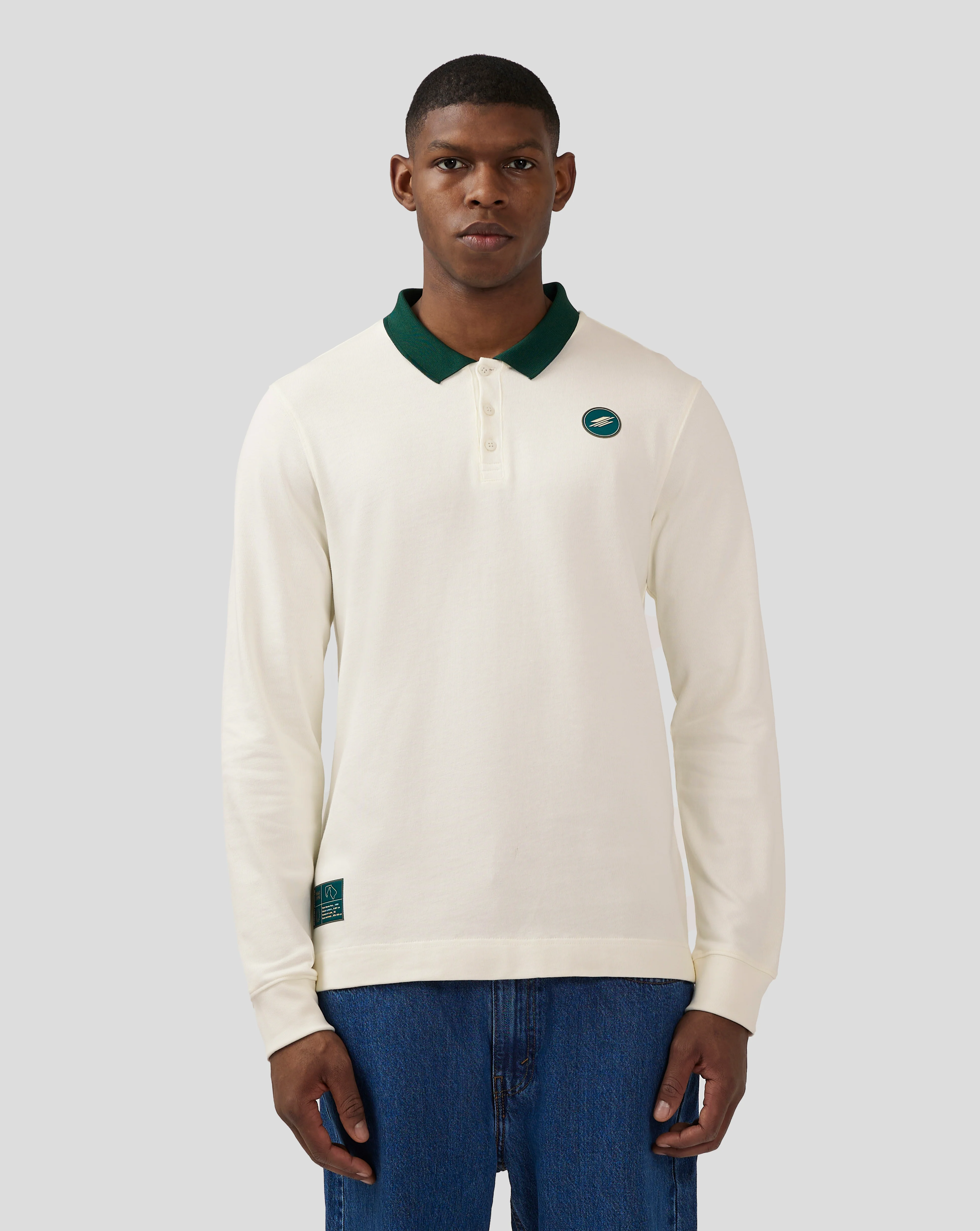 Unisex Silverstone Heritage Long Sleeve Polo - Coconut Milk - Image 4