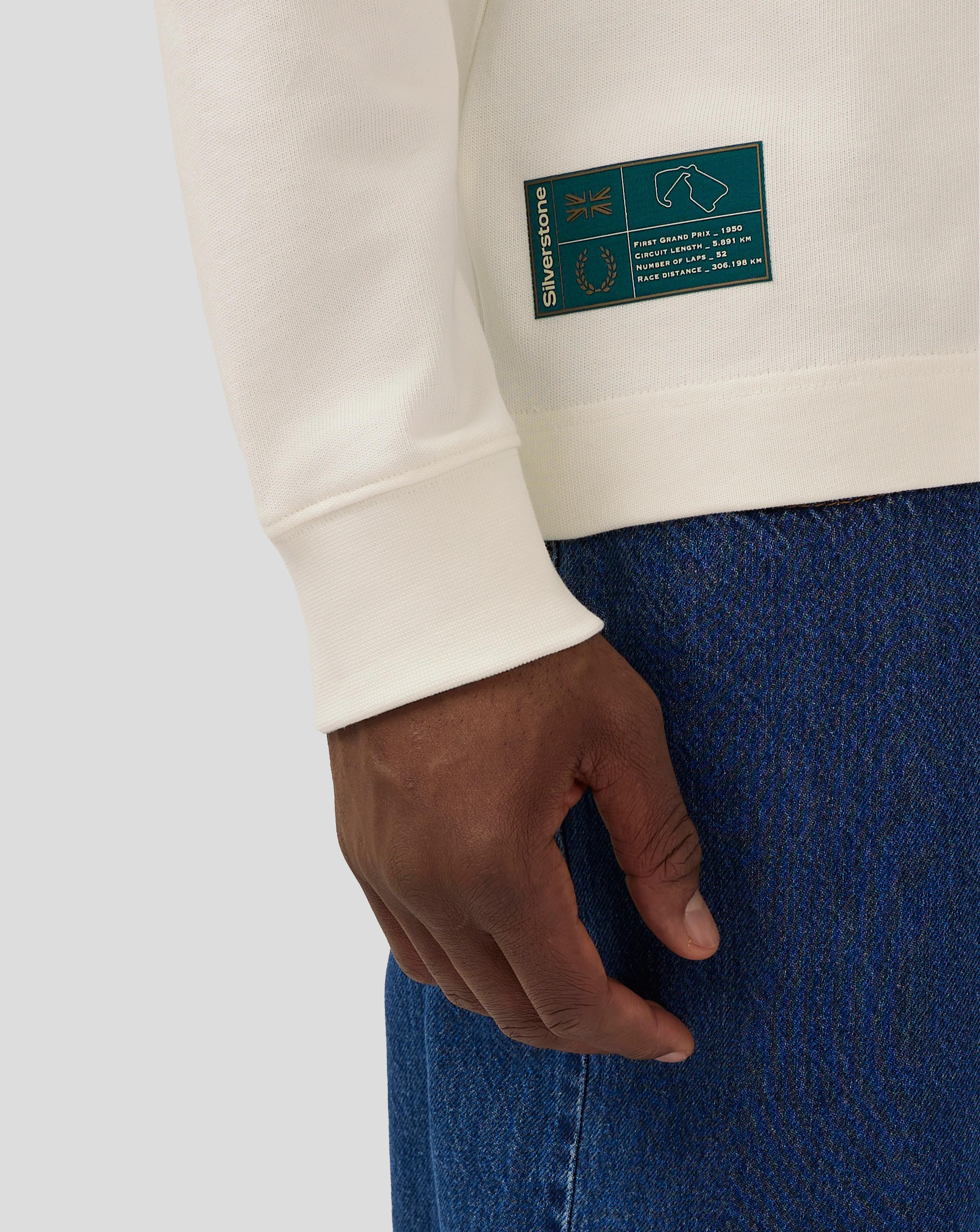 Unisex Silverstone Heritage Long Sleeve Polo - Coconut Milk - Image 6